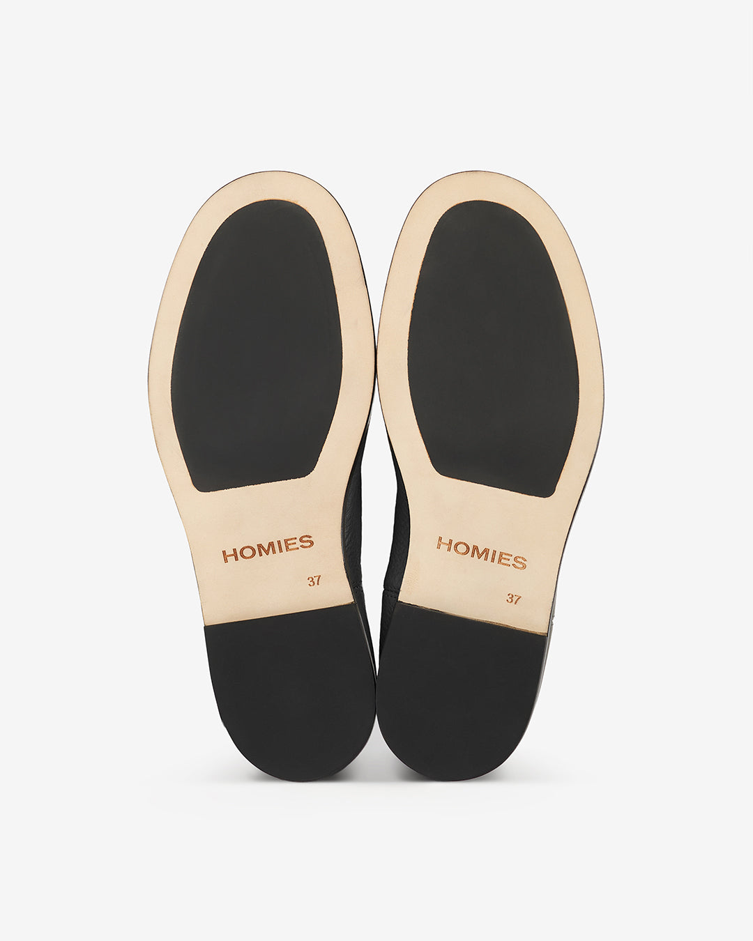 Heel Socks taupe worn — handmade leather slip-on shoes from Portugal
