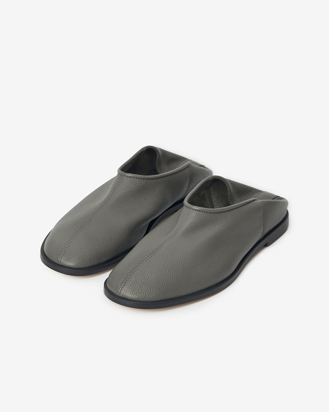 Heel Socks grey leather — sole detail